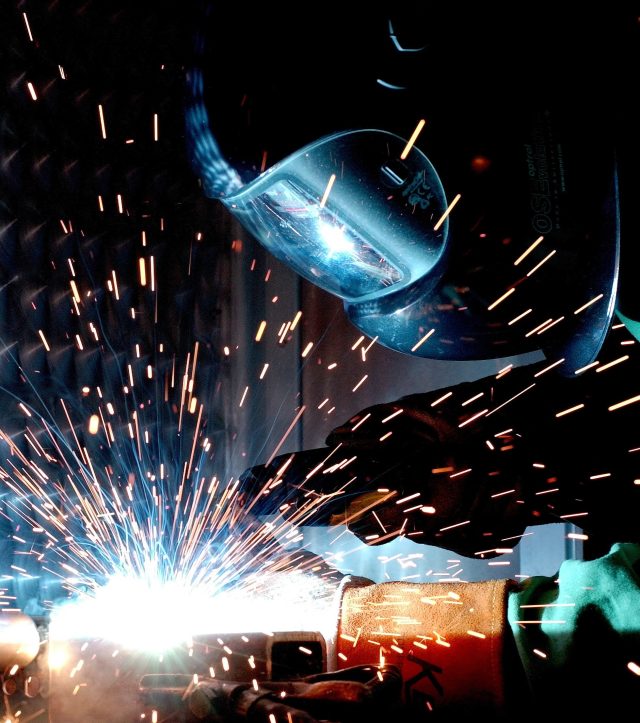 A welder is welding